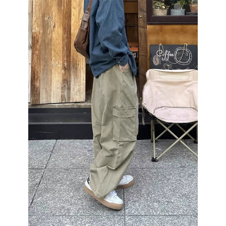 春季美式休闲工装裤纯棉直筒长裤男士复古高街裤子潮LG1311-P62,男装工装外套,星座1008
