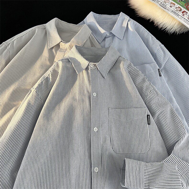 秋冬条纹长袖衬衫夹克202-8--P6888（100棉）有插兜,男装夹克,星座222-2（原202-8）