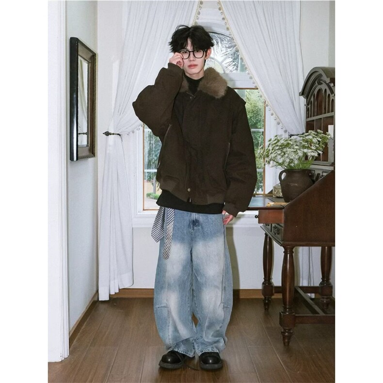 美式复古男冬季美式毛领棉服外套潮牌棉衣,男装棉衣,四季星座505