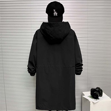 秋冬连帽时尚休闲宽松中长款风衣外套FY022-P115控158XZ402-2货足，男装风衣，星座402-2