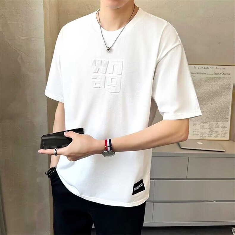 男士大码短袖t恤夏季潮牌ins薄款半袖体恤男生2025新款圆领上衣服,男装T恤,星座506A