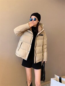 【现货】时尚宽松舒适短款面包白鸭绒羽绒服图片
