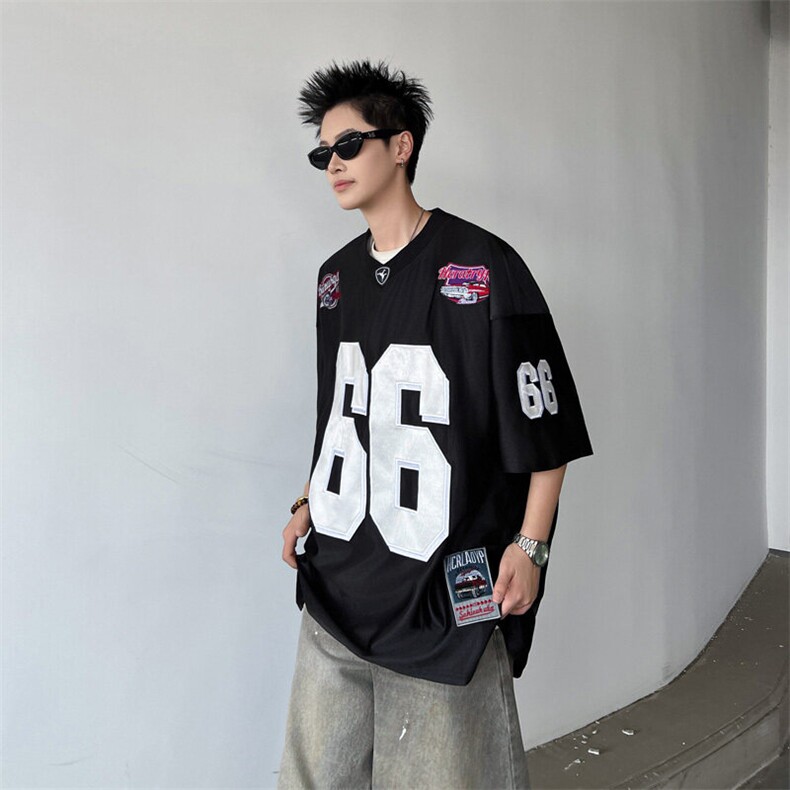 夏季新款嘻哈球衣短袖男女美式西海岸hiphop宽松百搭T恤ST622-P38,男装T恤,星座412-3