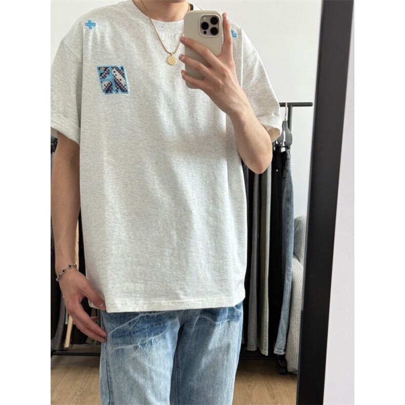 M557-P35民族感刺绣复古潮牌百搭短袖T恤男女同款,男装T恤,星座617A-1（原B318A）