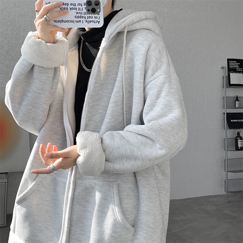 8XL-M高品质！卫衣厚外套男加绒加厚开衫羊羔毛卫衣WY13P68控88,男装卫衣,电商D206-1