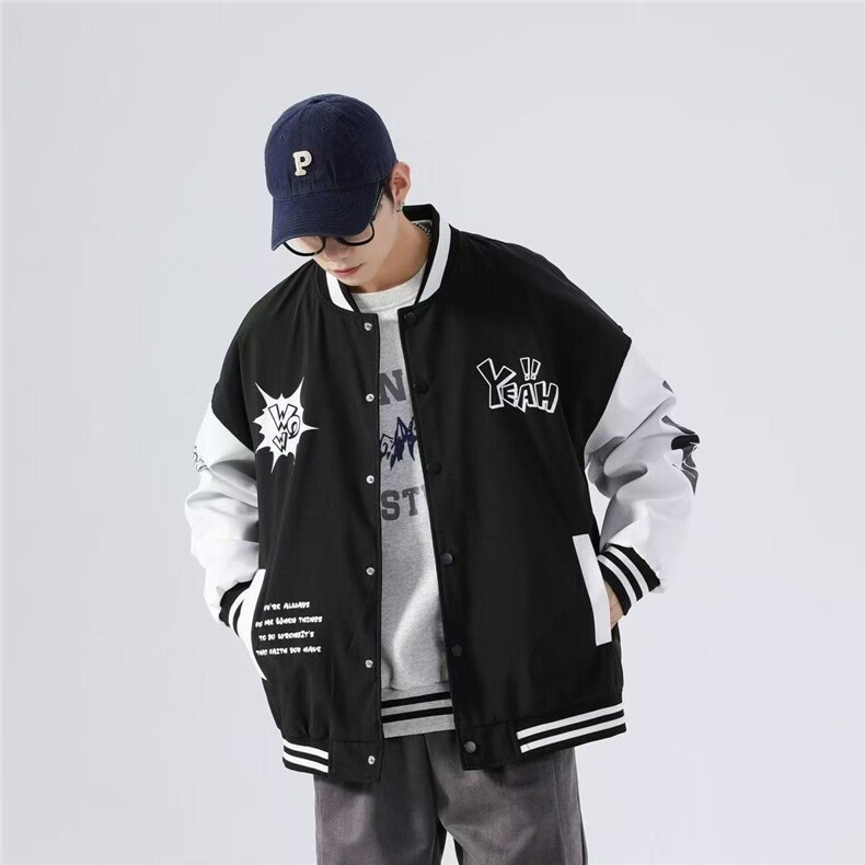 外套男女同款春秋新款百搭宽松情侣棒球服夹克JK848-P40,男装夹克,星座208-5