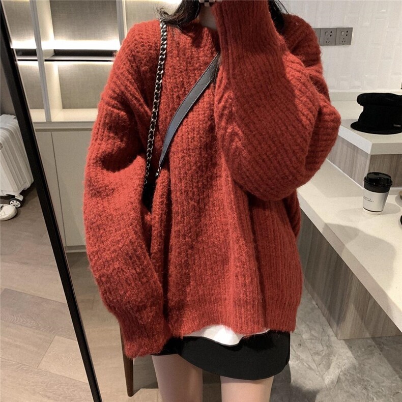 多色慵懒毛衣，女装针织衫/毛衣，XTZ style