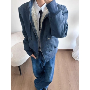 冬季战马座山雕夹克棉服男女加厚保暖宽松美式帆布解构可拆帽棉服图片