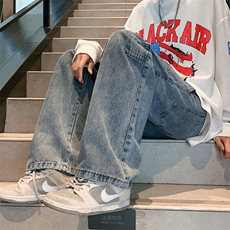 2023冬季美式复古水洗牛仔裤新款韩版ins宽松直筒裤男K5394-P40，男装牛仔裤，星座512-2