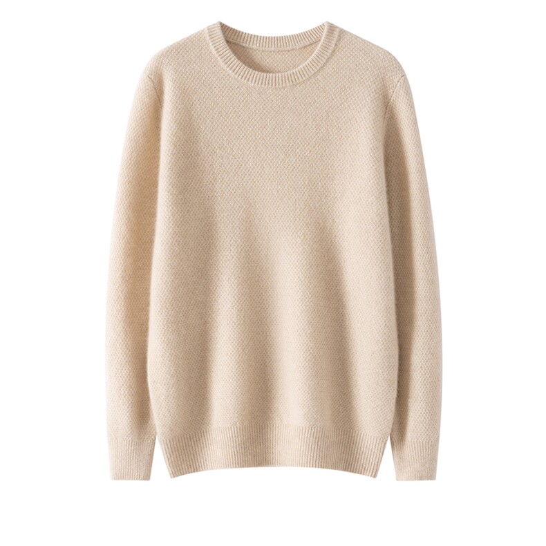 2025秋冬百搭时尚简约圆领长袖男士羊绒衫，男装羊绒套衫，艾驰羊绒