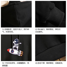WY2158-P35加绒款-P40纯棉连帽卫衣男大码运动帽衫宽松薄砖墙，男装卫衣，电商A040A