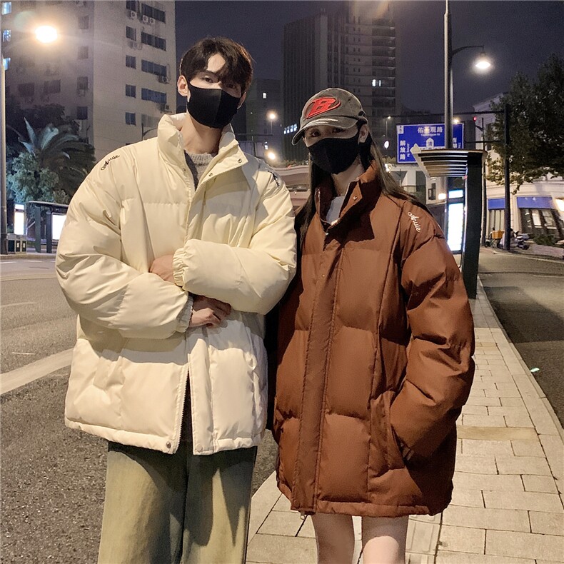 情侣装冬装港风pu软皮刺绣棉服棉衣休闲加厚外套男G1108P128,男装棉衣,电商A339