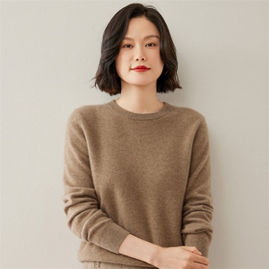 2025年冬季新款山羊绒衫女士圆领套头时尚百搭保暖羊毛针织打底衫图片