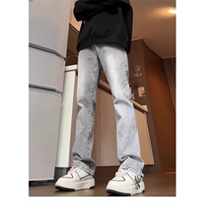 美式复古牛仔裤男休闲裤子潮牌美式高街百搭直筒裤潮WLX515-P43，男装牛仔裤，星座1008