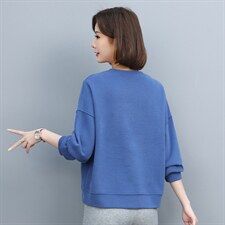 韩版绣花宽松套头圆领长袖棉卫衣女长袖通勤，女装卫衣/绒衫，3200格调