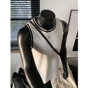 25新品 美式运动背心冰丝无袖坎肩T恤衫男H1086 特P21图片