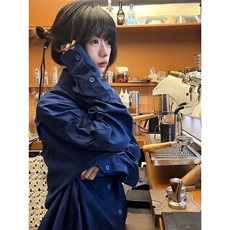 Q073/P46长袖蓝色衬衫男女衬衣，男装衬衫，星座1506