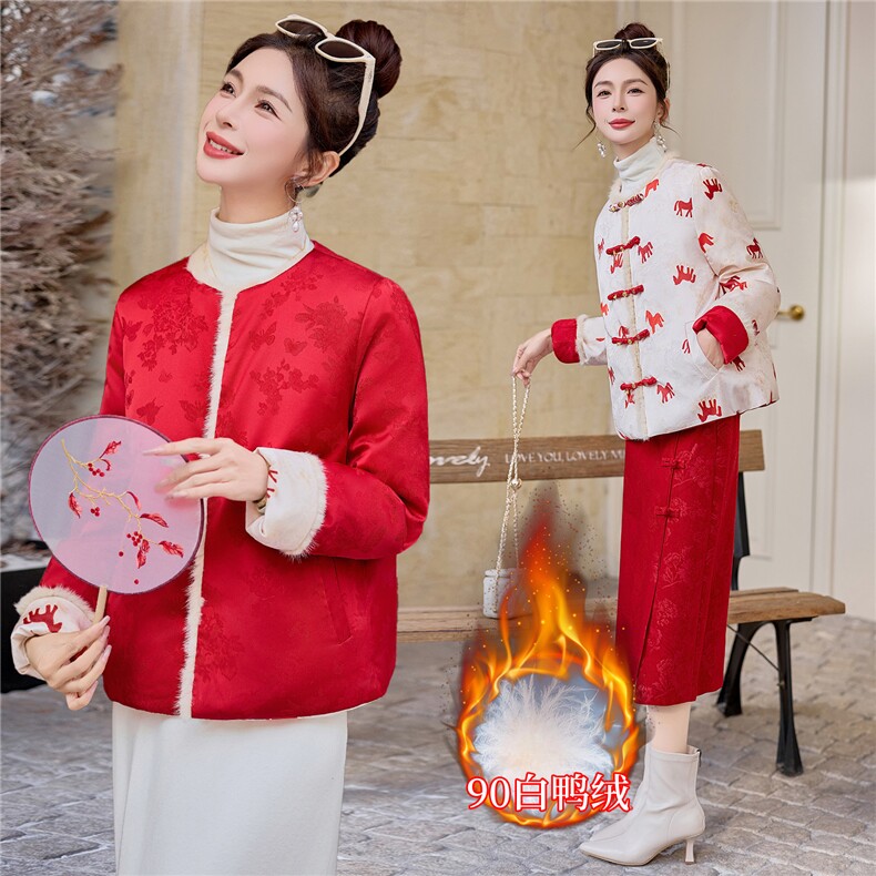 【马年bao款原版1:1】2025新款水貂毛双面穿马上有钱羽绒服90绒,女装羽绒服,雅静靓衣