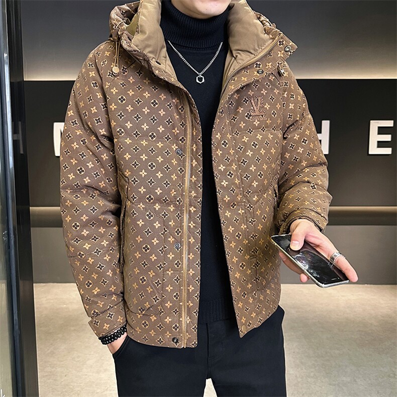 新款暗花皮羽绒服男休闲花纹外套控劵后288-A329-YR9866-P205,男装羽绒服,电商A329