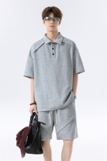 日系polo衫拼接T恤套装T3644上衣特P29控58/DK8615特P29控58，男装T恤，电商A007