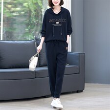 春秋休闲套装女2024新款时尚洋气减龄中年妈妈卫衣裤两件套，女装套装/套裙，丽影随形