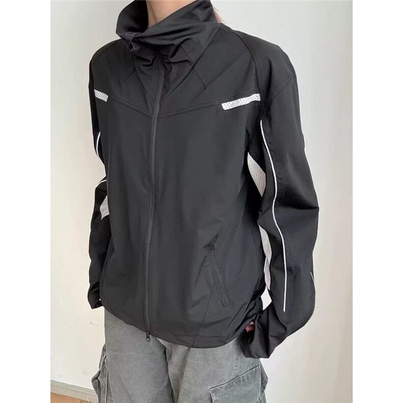 凉感透气拼接运动防晒衣拼接防晒服外套男女宽松薄款上衣WJK01,男装防晒衣,星座208-5