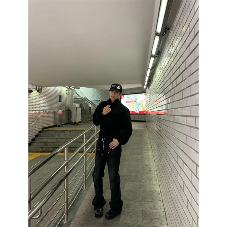 【有货】cleanfit短款外套男春秋设计感高级感痞帅夹克A710HH-P75,男装夹克,星座1007（原301D）
