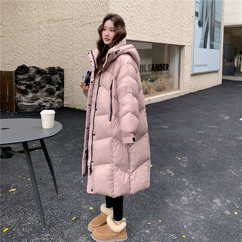 90绒！新款中长款连帽羽绒服82726P420K618,女装羽绒服,2B076