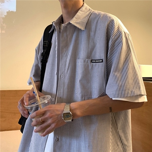 情侣装夏装2026新款短袖衬衫港风男女半袖衬衣团购HK14-P43领带3图片