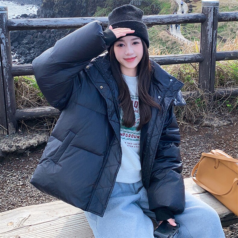 新款黑色连帽90羽绒服2C309-7728P285K418,女装羽绒服,2C309