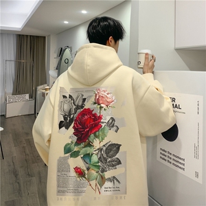 抖音品质美式复古潮流印花宽松休闲连帽卫衣JK23390特p35-控58,杨幂穿搭jk图片