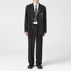 学院风dk制服红西服外套休闲痞帅毕业拍照校供高级西装班服图片