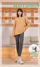 秋冬针织条纹打底裤，女装打底裤，棉芭莎