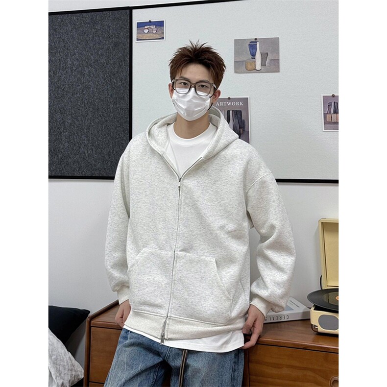 抖音得物品质二开26春装男女美式高街结构双拉链开衫卫衣外套，女装短外套，电商A486