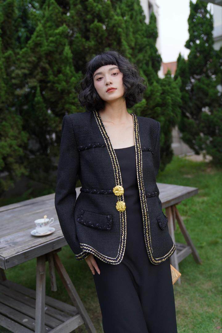 法式编织大金属扣小香风外套……，其它，GN