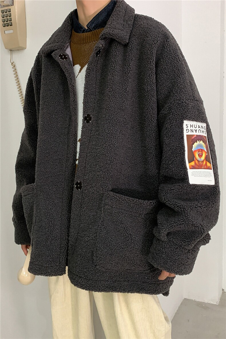 DB239-Y个性贴补印花加厚男士羊羔毛外套男,男装棉衣,星座514-2(原B239)