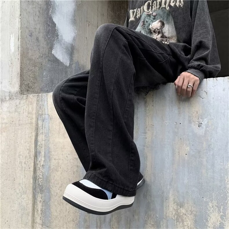 牛仔裤男秋季潮大码休闲裤子高街送腰带N904P52,男装牛仔裤,星座1116-2