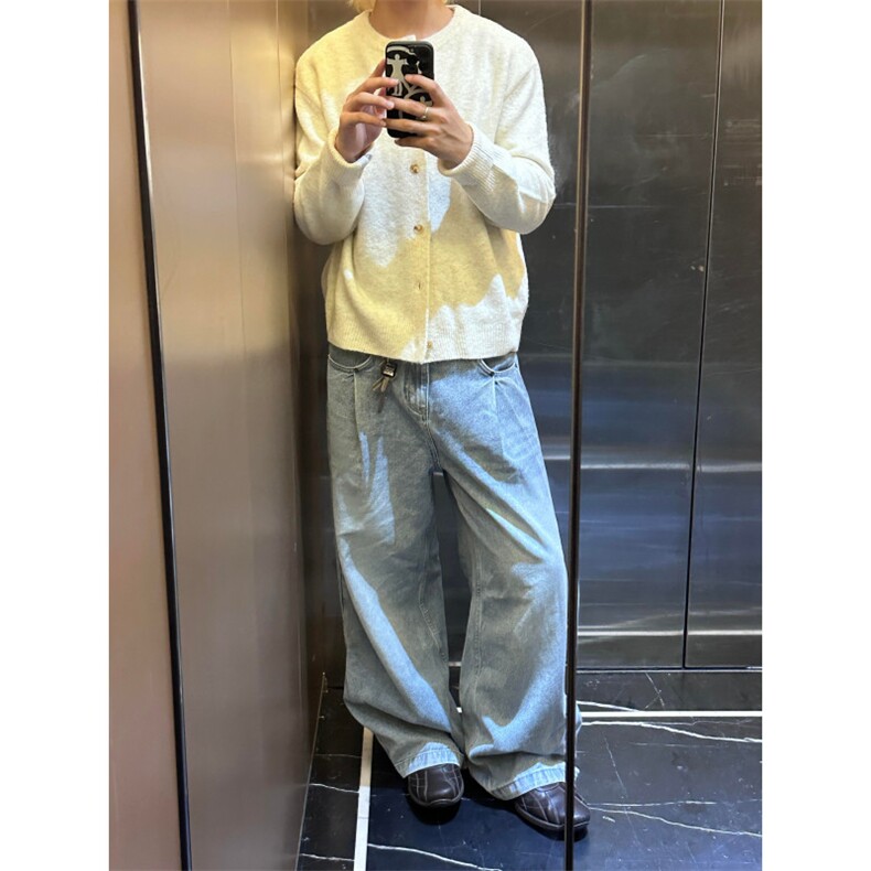 【有货】MY2403ZZ-特58cleanfit纽扣开衫针织衫圆领慵懒风毛衣,男装针织衫/毛衣,星座1007（原301D）