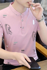 75812-P30衫男士短袖t恤夏季2025新款商务休闲翻领半袖男款图片