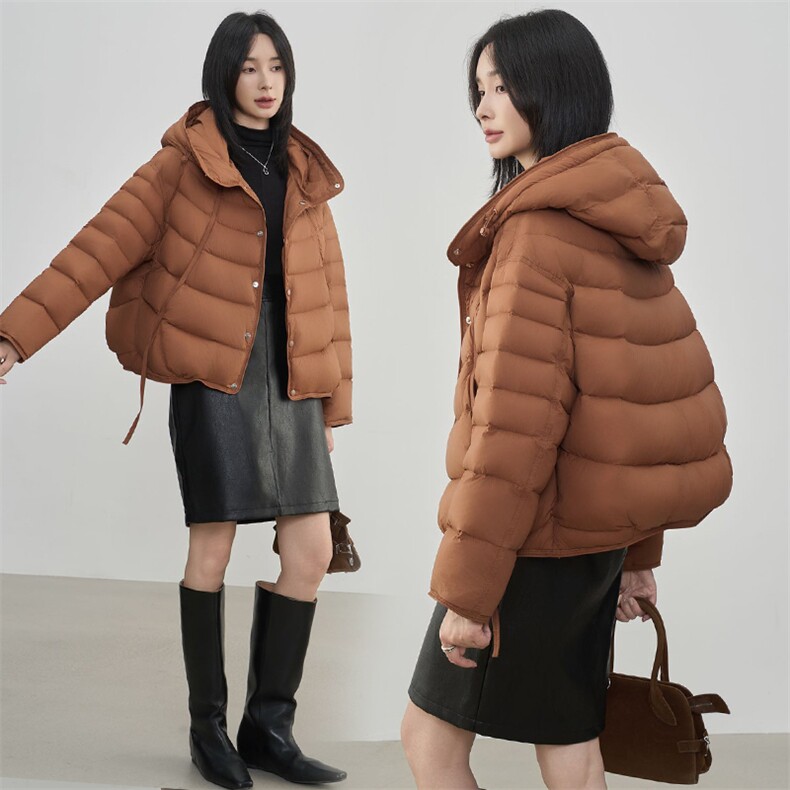 2025年冬季90白鸭绒连帽排骨羽绒服女,女装羽绒服,阳光伊恋