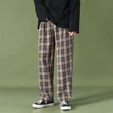 2021春夏港风格子裤子男中性风格子裤女直筒宽松DS-C407-6647-P40，男装休闲裤，电商C323-1