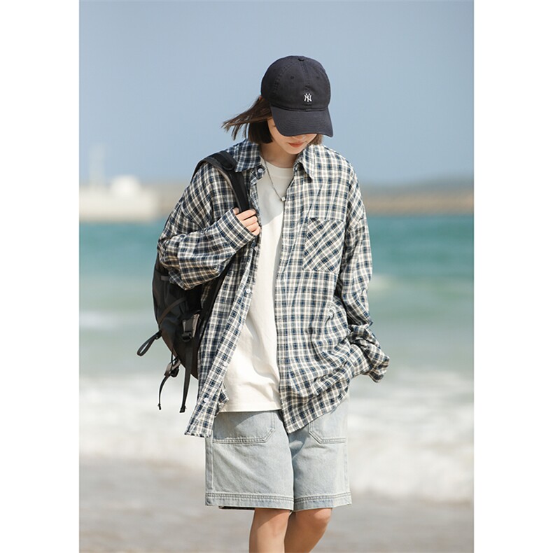 春季新款休闲长袖衬衫少年感简约日系学院上衣外套3409P45，女装衬衫，星座710