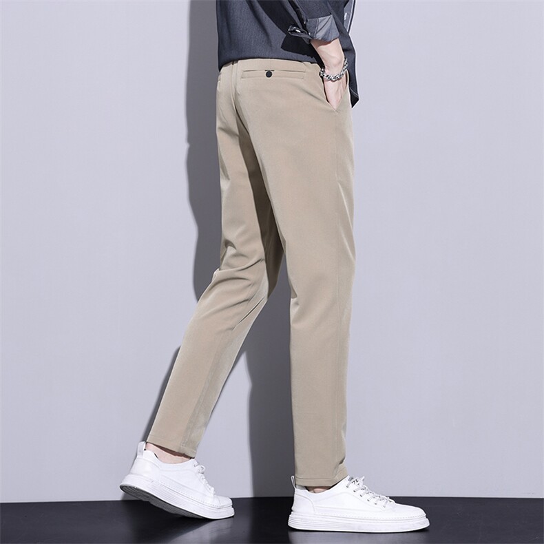 小西裤秋冬青年加绒加厚保暖休闲裤子男宽松直筒D8015-P45加绒P50,男装西裤,星座509