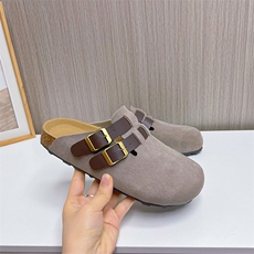 真皮包头拖鞋女2024年夏季新款外穿平底半拖休闲百搭凉拖时尚女鞋，女鞋拖鞋，电商A223