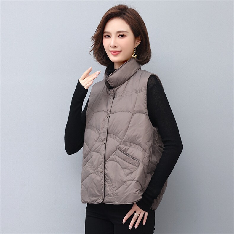 2022新款时尚保暖羽绒马甲女短款轻薄修身外套,女装羽绒服,依恋蒂丝
