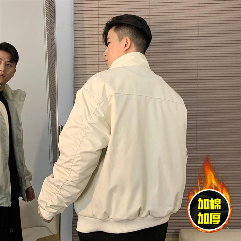 现货秋冬季美拉德立领飞行立领夹克boxy廓形棉衣高街加厚加棉外套,男装夹克,电商A443