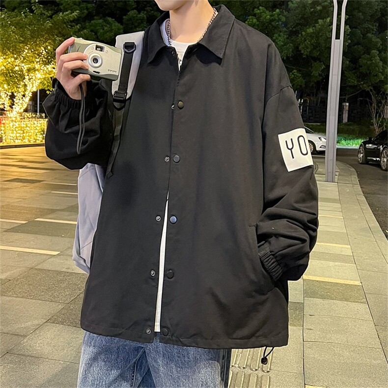 电商DSA028-JKB2143P452023新款印花港风立领夹克休闲外套男,男装夹克,电商A028