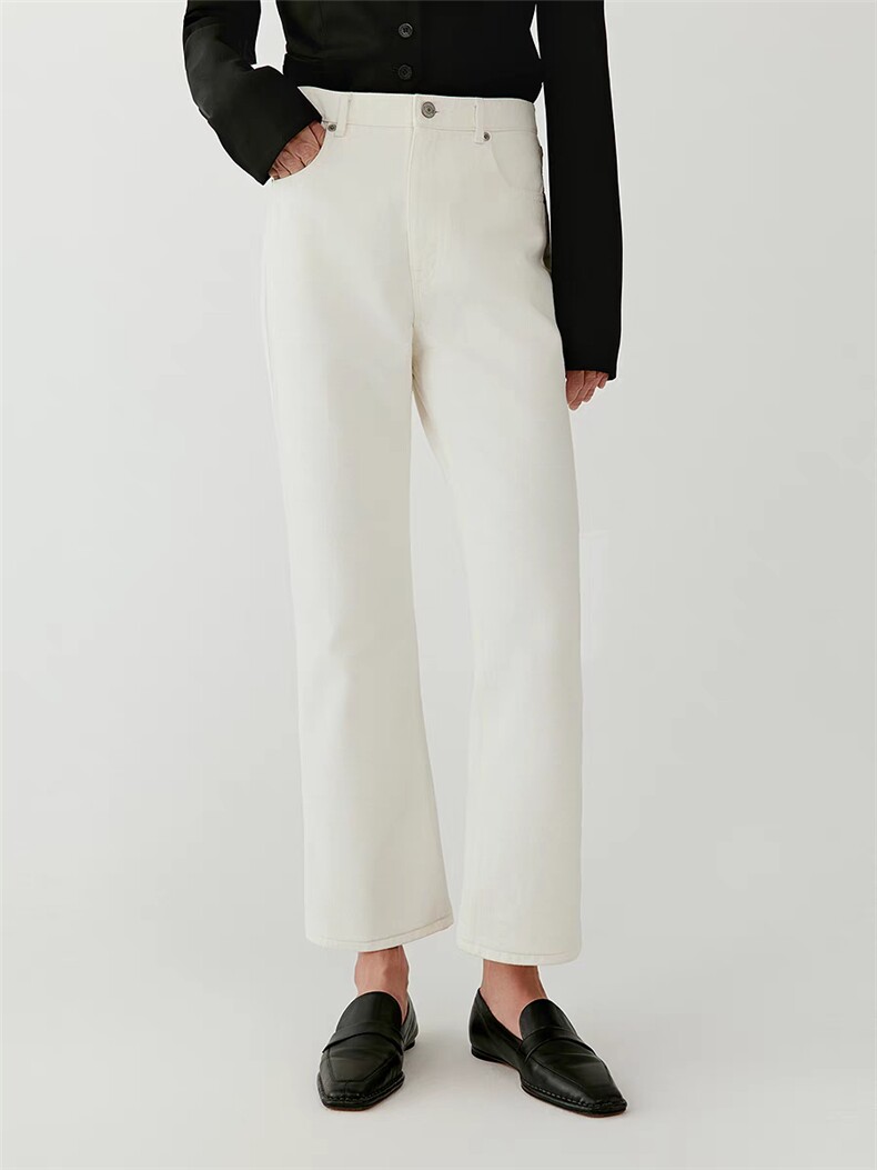 女装2025春季新款全棉牛仔微喇牛仔九分裤时尚百搭，女装牛仔裤，泰合衣坊