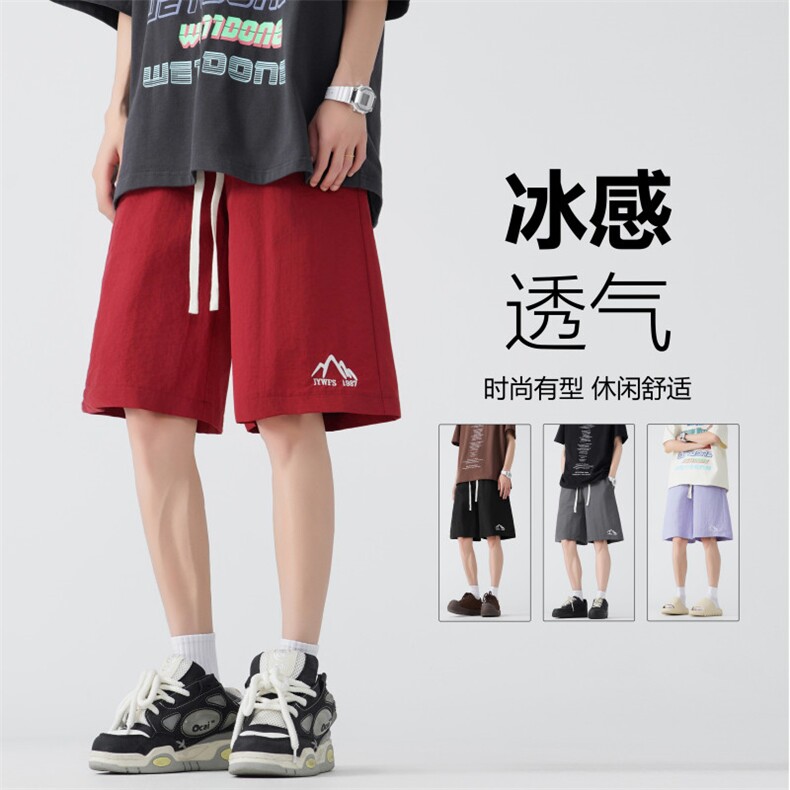 夏季新款速干冰丝简约印花宽松休闲五分裤B315-K24149-特p25控48,男装牛仔裤,电商B315