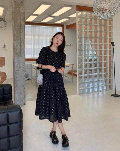 夏季烫金连衣裙，女装连衣裙，Y·Ben悦本